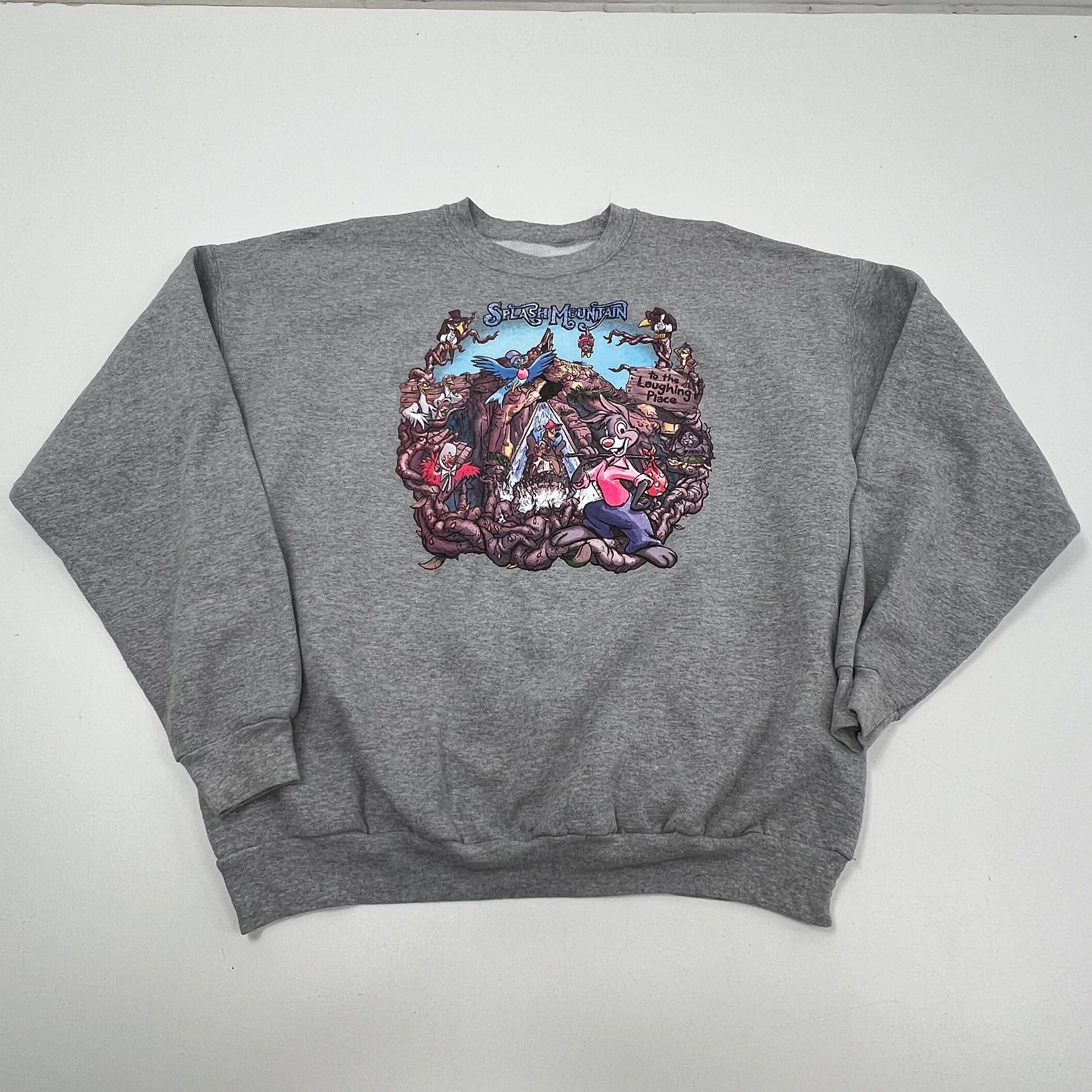Disney Parks Gray Splash Mountain Graphic Crewneck Sweatshirt Men's 2XL