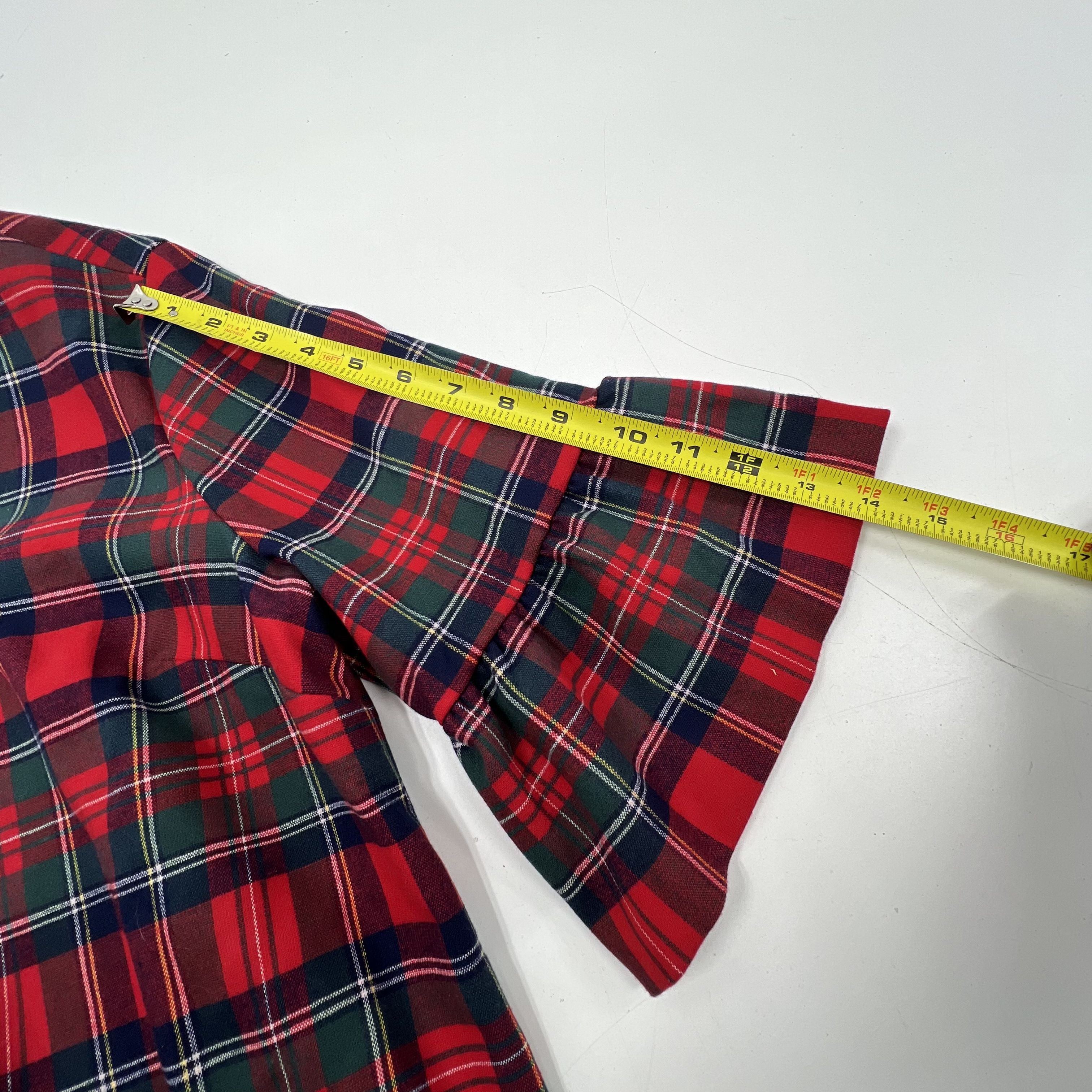 Vineyard Vines Red Plaid Greenwich Flutter Sleeve Dress Women's 10 NWT