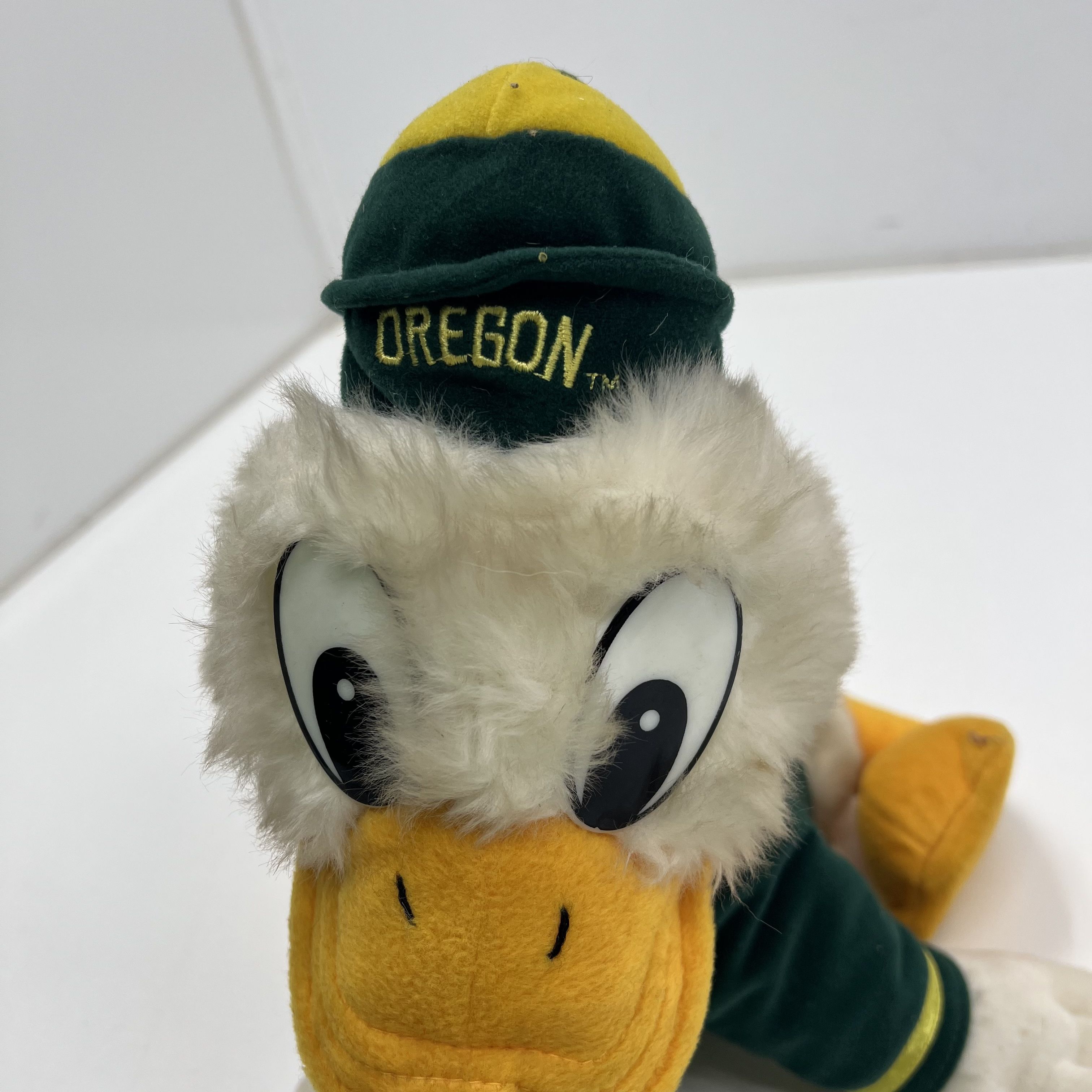 Vintage 90s Disney Oregon Ducks Mascot Plush The Duck Puddles Stuffed Animal