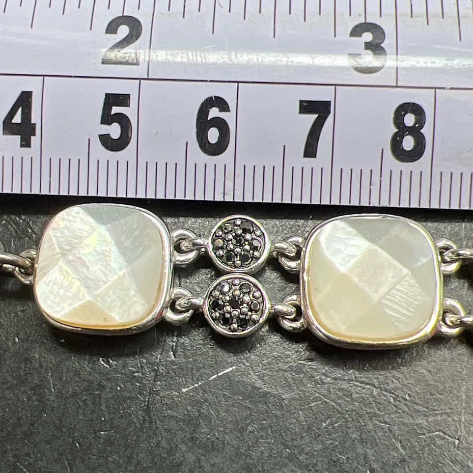 Monet Mother of Pearl Silver tone Bracelet