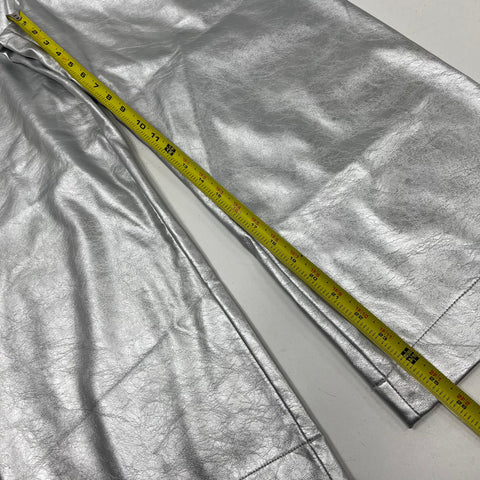 Maeve Anthropologie The Colette Silver Metallic Faux Leather Pants Women's 29