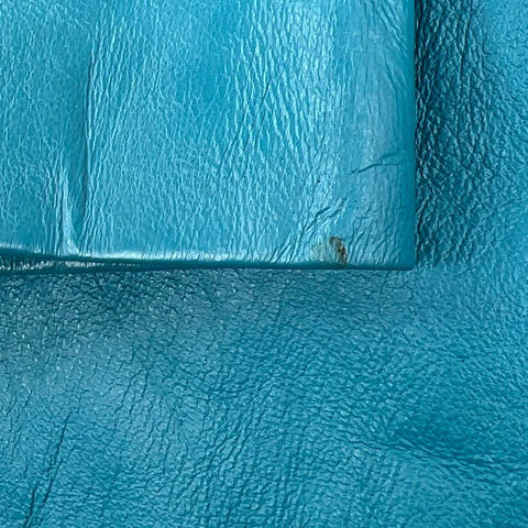 Vintage 80s Roaman's Teal Leather Double Breasted Coat Women's Plus