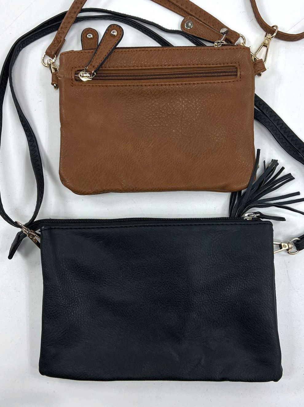 Women's Michael Kors Black & Brown Leather Zip Closure Crossbody Bags Purses Lot