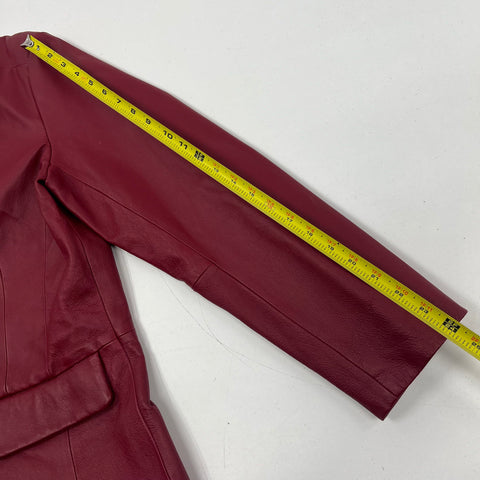 Vintage Y2K Excelled Collection Red Leather Blazer Jacket Womens Large