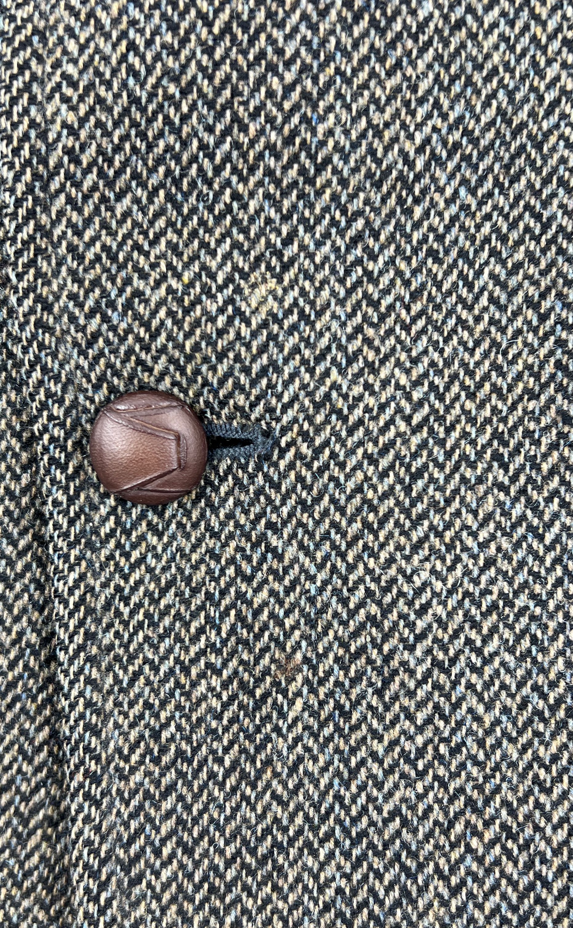 Men's Pendleton Western Brown Herringbone Wool Blazer Elbow Patches - Size 48
