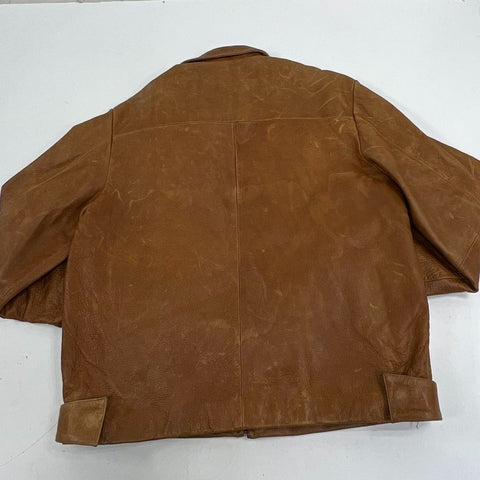 M Julian Wilsons Tan Brown Distressed Leather Thinsulate Lined Jacket Men's L