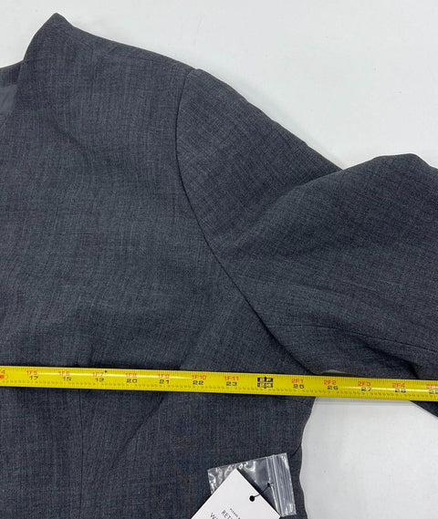 NWT Eloquii Gray Cropped Open Front Stretch Blazer Jacket Women's 22