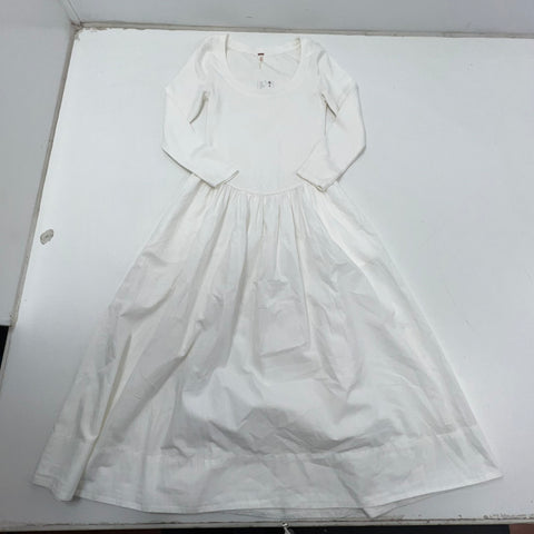 Free People Sunday Scoop White Mixed Media Maxi Dress Women's XS NWT
