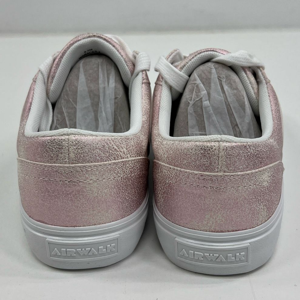 NIB Airwalk Race Pink Sparkle Metallic Lace Up Sneakers Shoes Women's Size 9.5