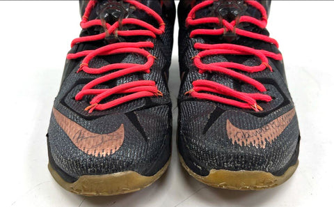 Nike LeBron 12 Instinct Black Crimson Basketball Shoes Size 8.5 COA