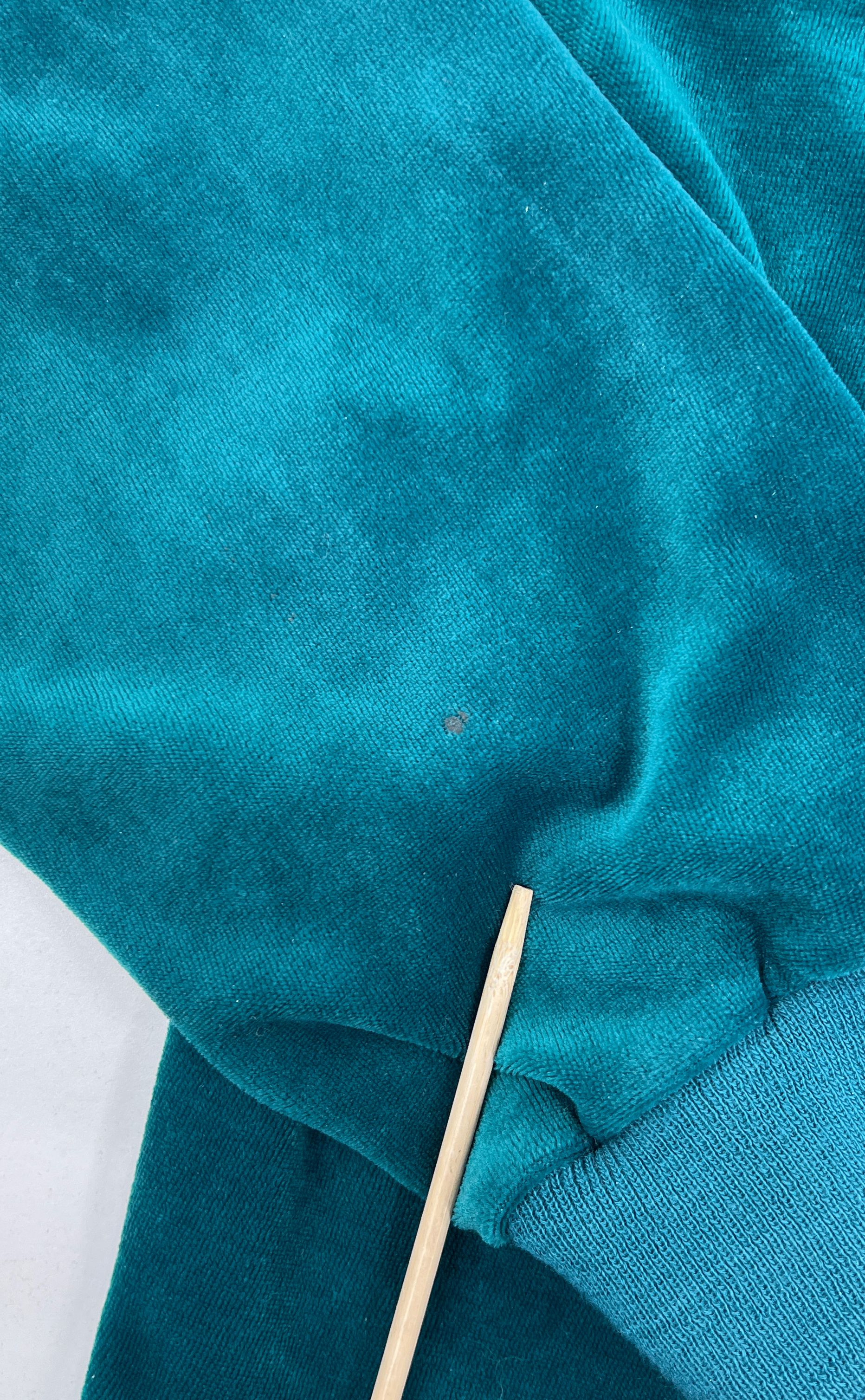 VTG Men's Tall Man Teal Acrylic Velour Banded Pullover 1/4 Zip Jacket - Size XLT