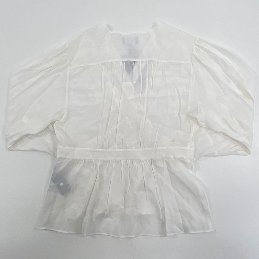 NWT Women's The Kooples France White Pleated Wrap Style Blouse - Size 3