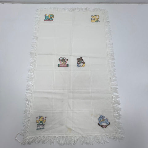 Vintage Lot Hand Embroidered Textiles Linens Tablecloths Runner Cross Stitch