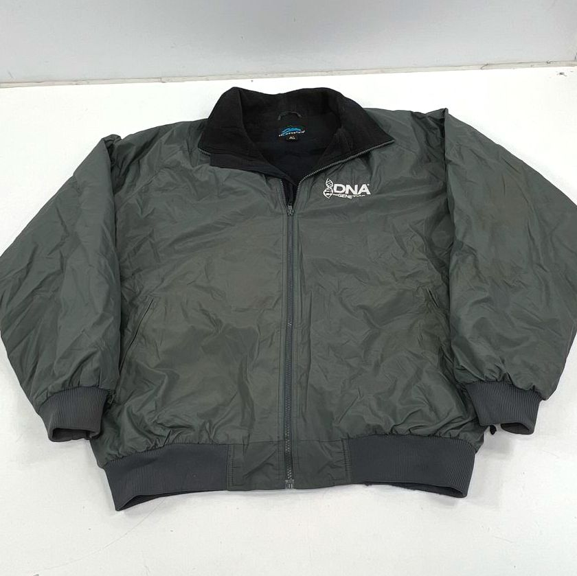 Vintage 90s Tri Mountain Gray Fleece Lined Bomber Work Jacket Mens XL Tall