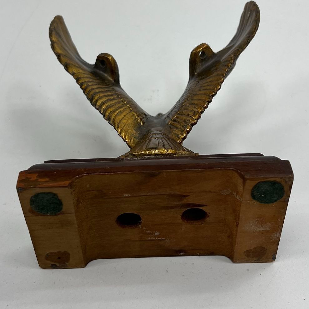 VTG Collectible Brass Eagle Figurines on Bases Lot Of 2 Shelf Desk Decor