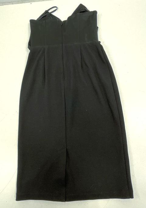 White House Black Market Black Strapless Bow Front Sheath Dress Women's 0 NWT