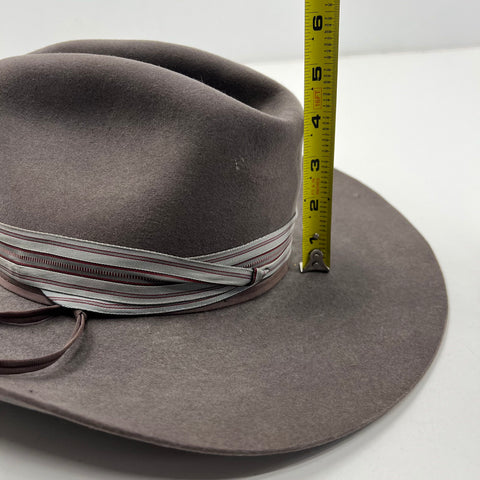 West Texas Western Wear Gray Hat XXXXX Quality Wool Size 6 3/4 *Repairs Needed