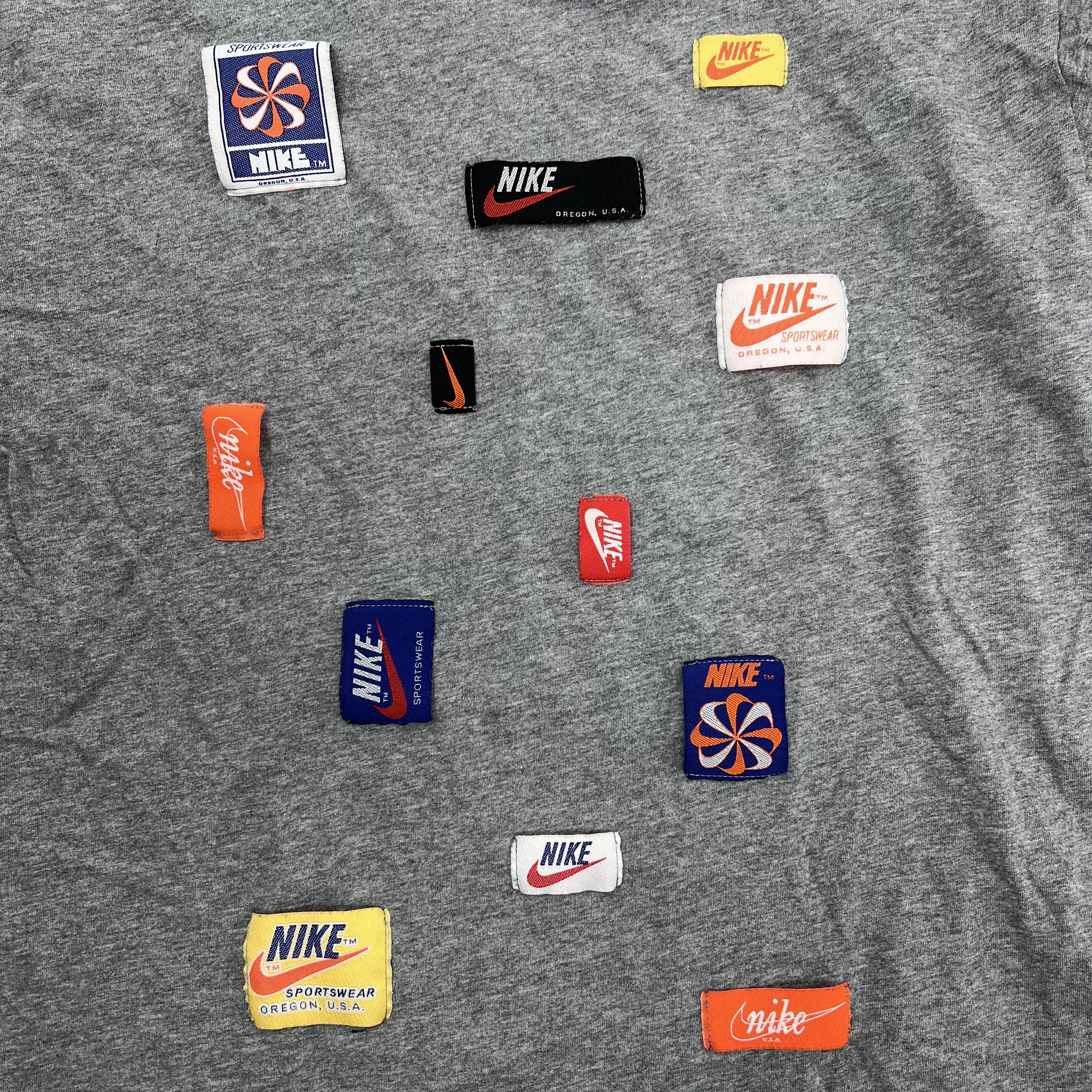 Nike Sportswear History Patchwork Long Sleeve T-Shirt Gray Men's Size S