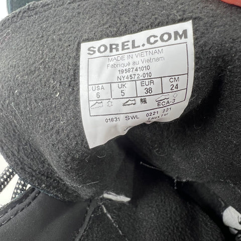 Sorel Youth Whitney II Short Lace Black Waterproof Winter Boots Size Y1.5