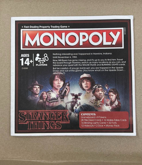2017 Hasbro Stranger Things Monopoly Board Game Netflix Official Merchandise