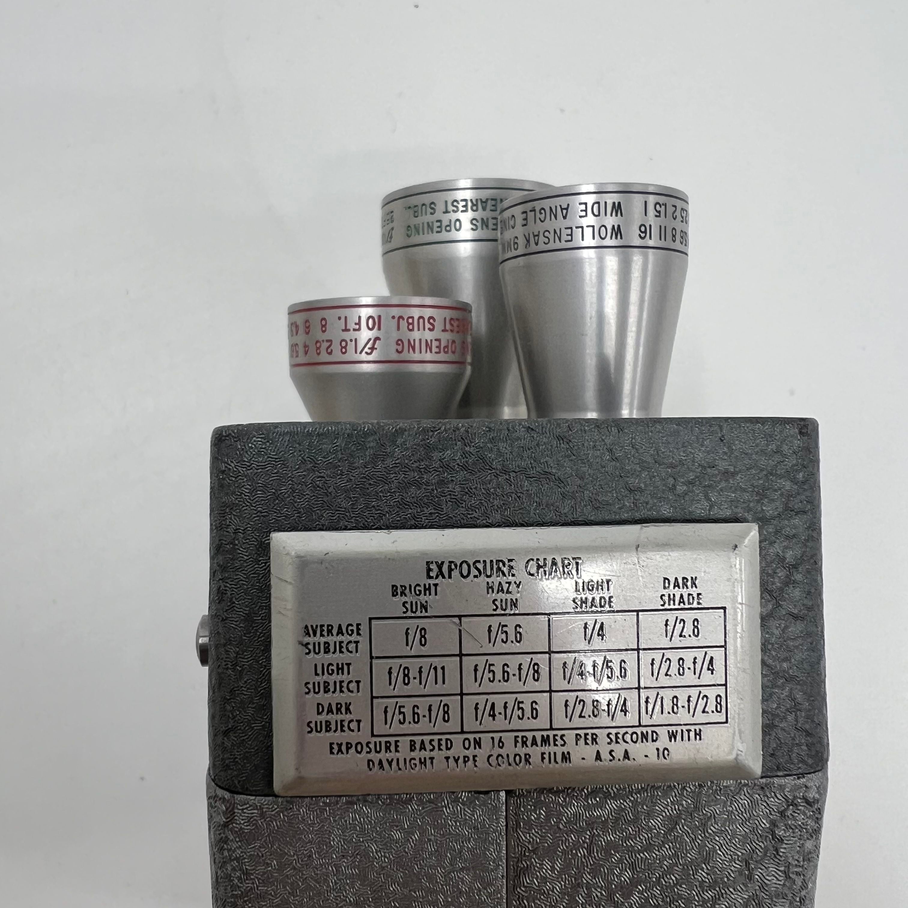 Tower 8MM Movie Camera Triple Lens Turret IOB Winds and Reel Moves Not Tested