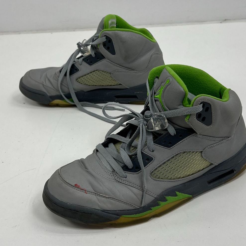 COA Nike Air Jordan 5 Retro Silver Green Bean 136027-027 Size 11.5