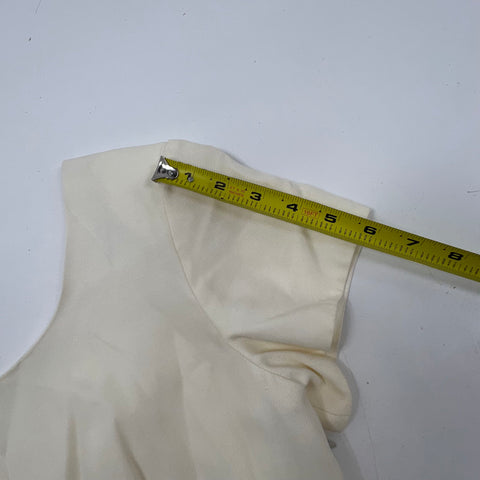 Vintage Y2K Jeffrey & Dara Cream Lattice Back Maxi Evening Gown Dress Womens 8