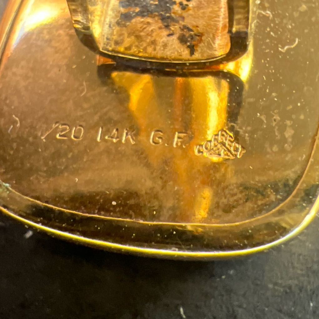 Correct 1/20 14K Gold Filled Cufflink Set IOB