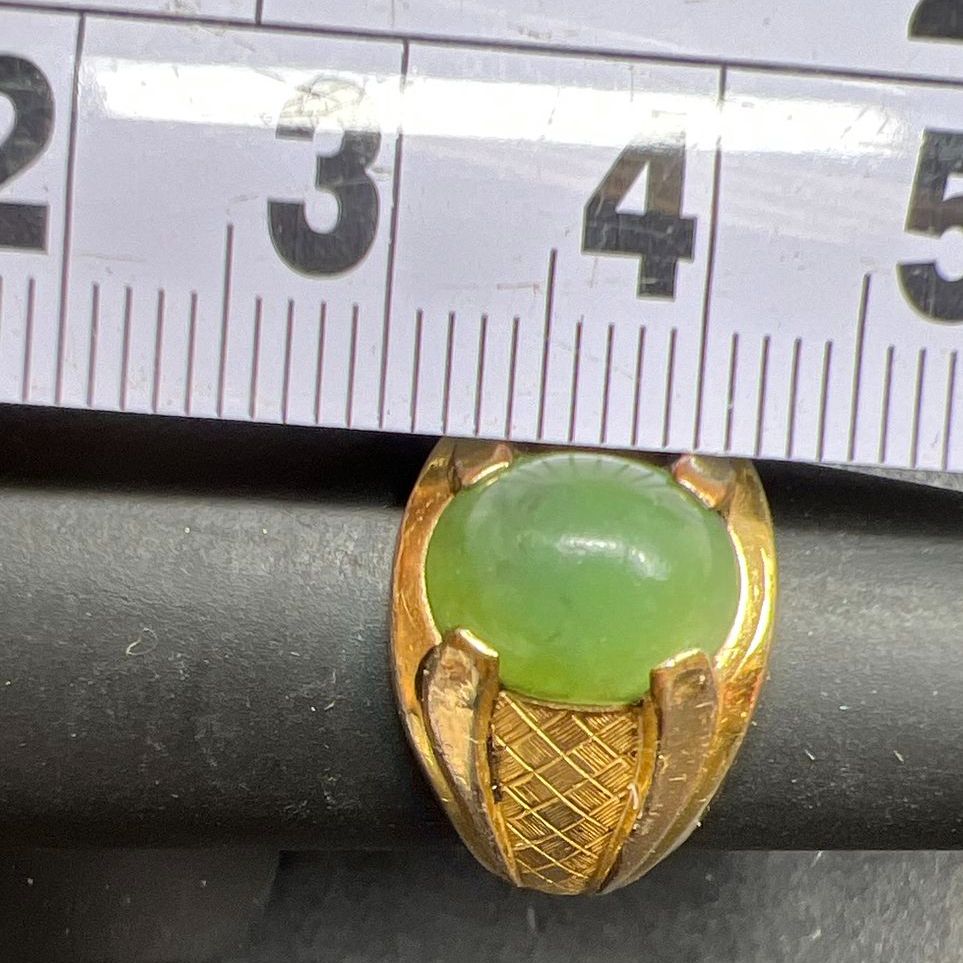 Vintage Green Stone 10K Gold Filled Ring Size 5