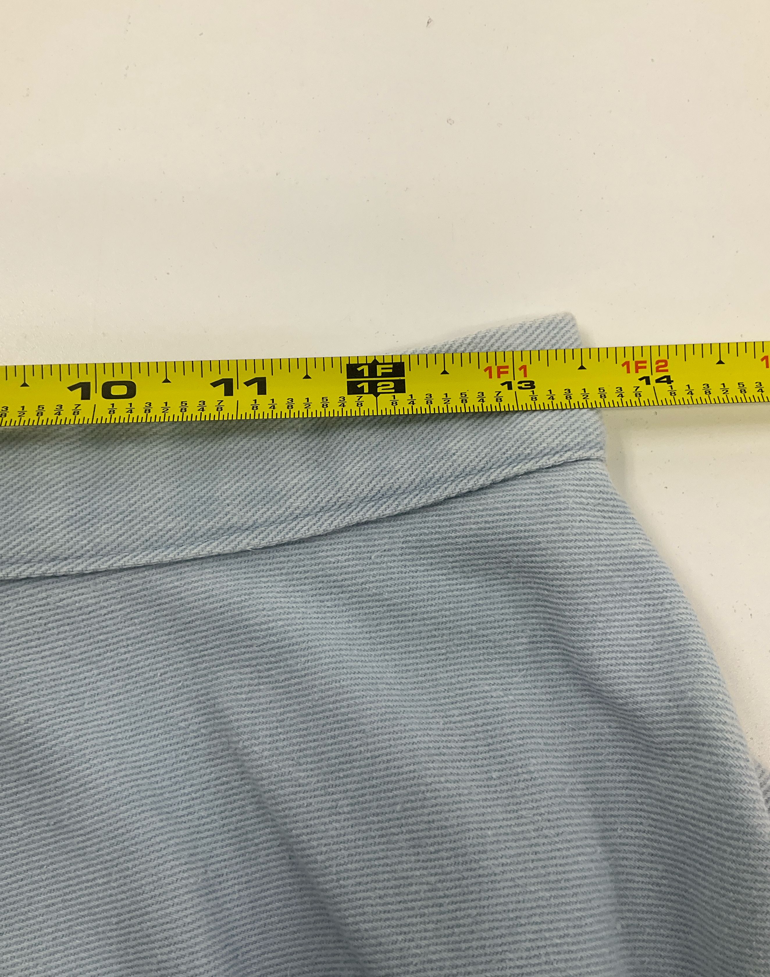 Vintage Handmade Light Blue Denim Twill Circle Full Skirt Women's Size 27" Waist