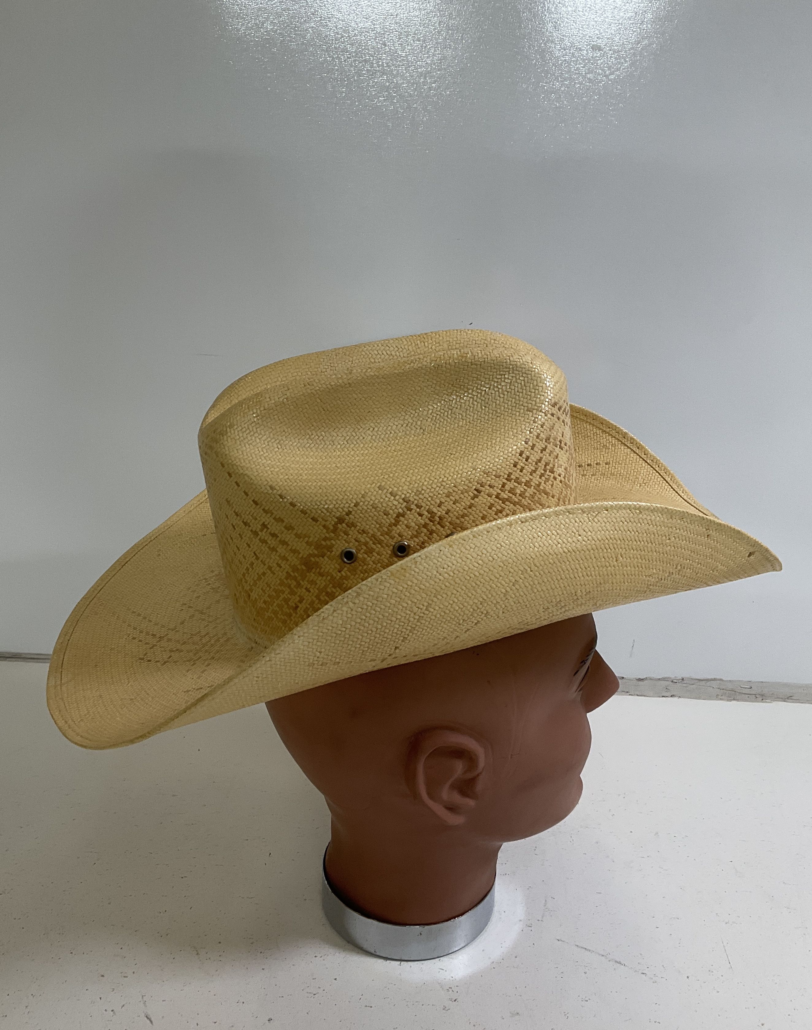 Vintage Wrangler 10X Shantung Panama Cowboy Hat Western Made in Texas Size 6 7/8