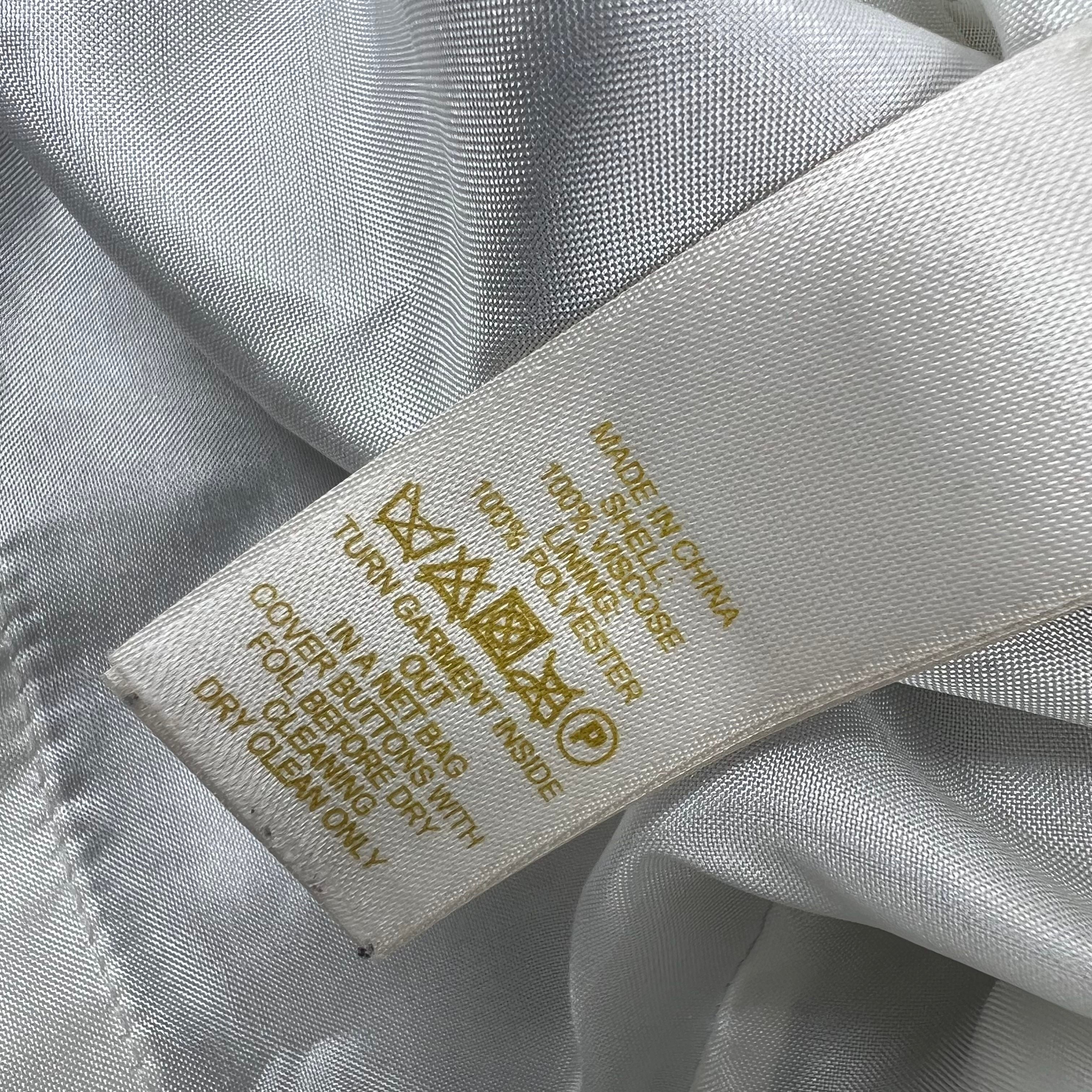 Kate Spade White Embellished Collared Sleeveless Blouse Size 2