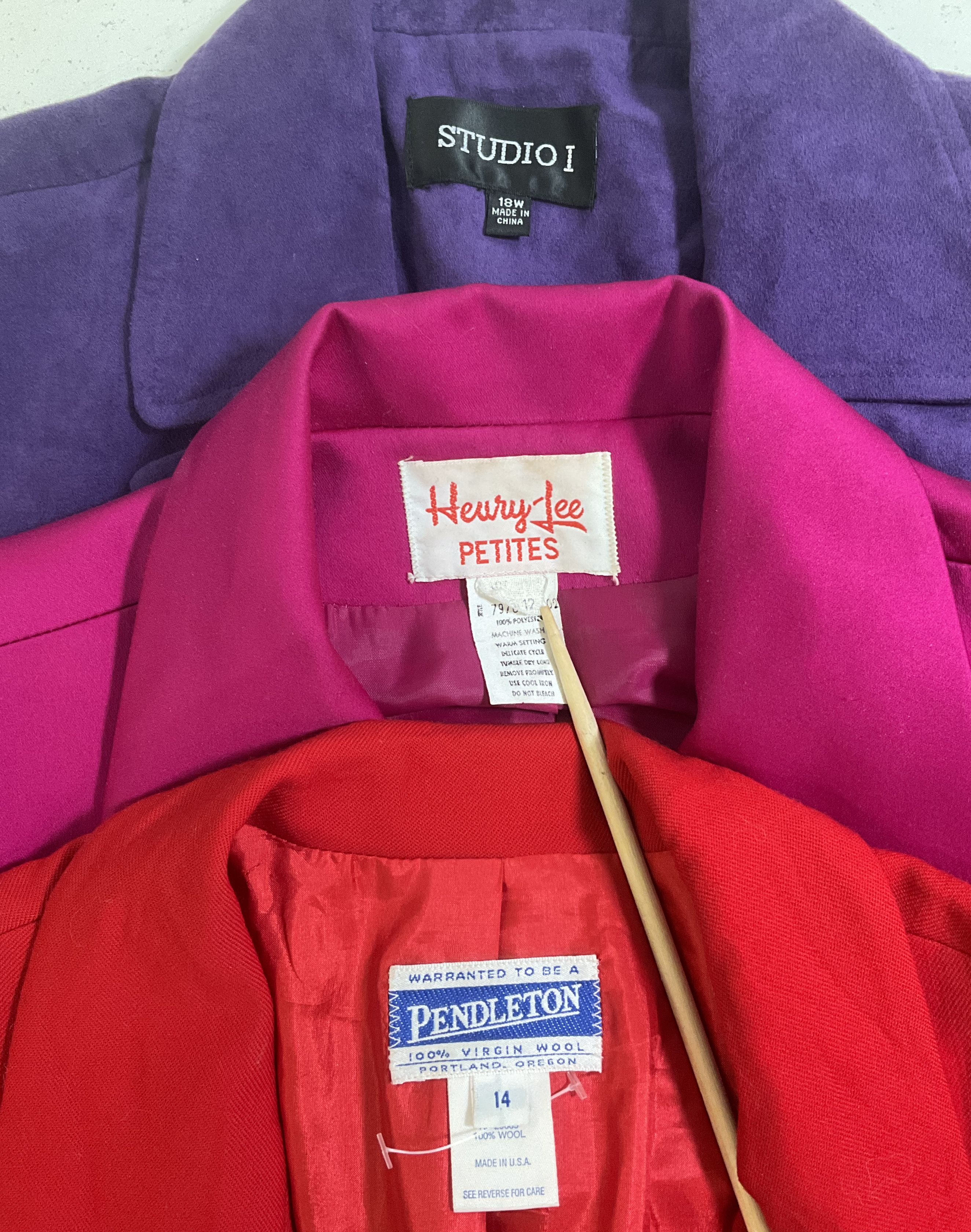 Vintage Lot 3 Womens Blazers Pendleton Wool Henry Lee Studio I Assorted Sizes