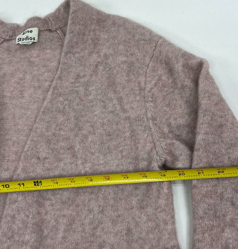Acne Studios Raya Sh Mohair Dusty Pink Open Front Cardigan Sweater Womens M