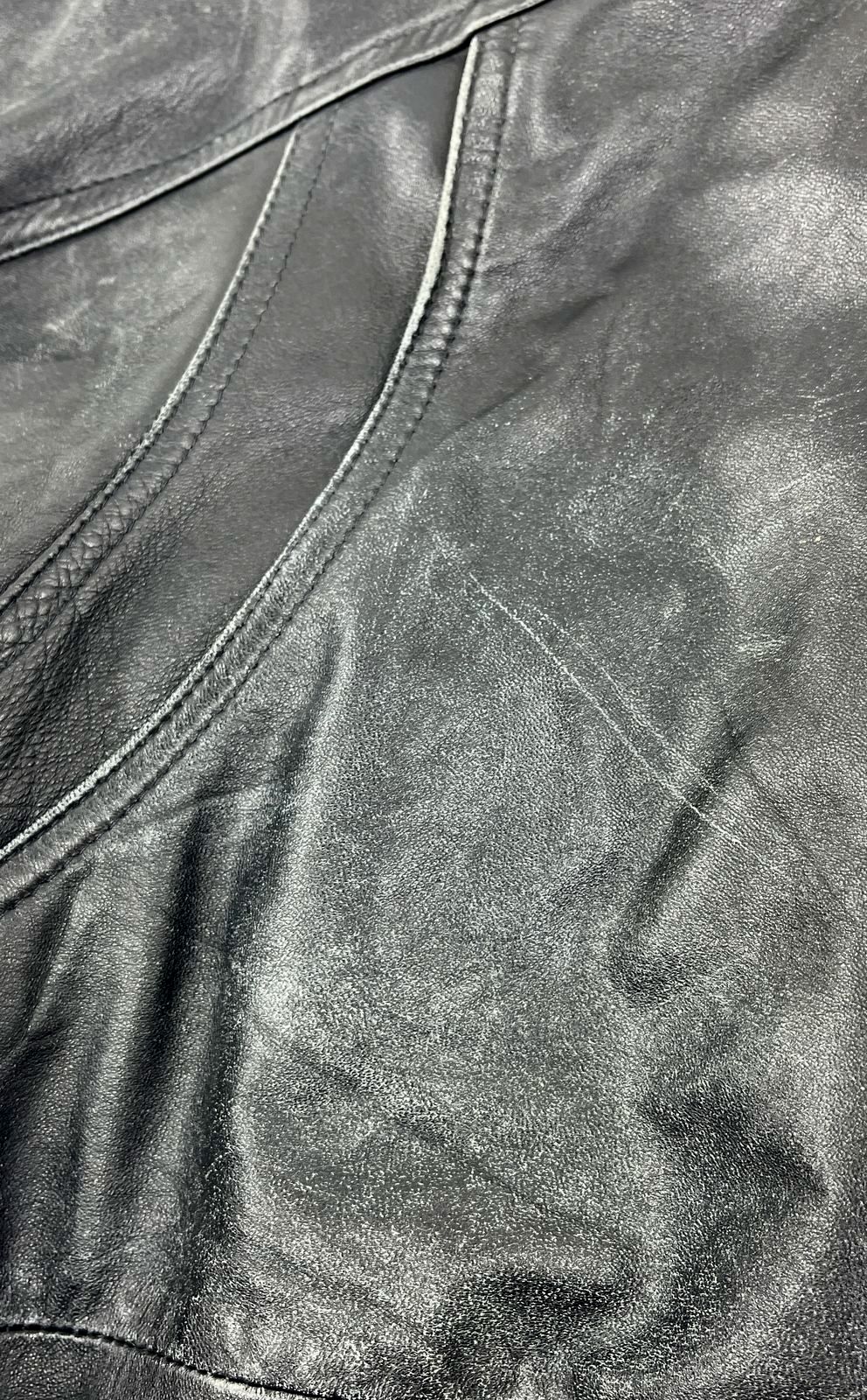 JT Beckett Black Vintage 90s Genuine Leather Bomber Jacket Men's L