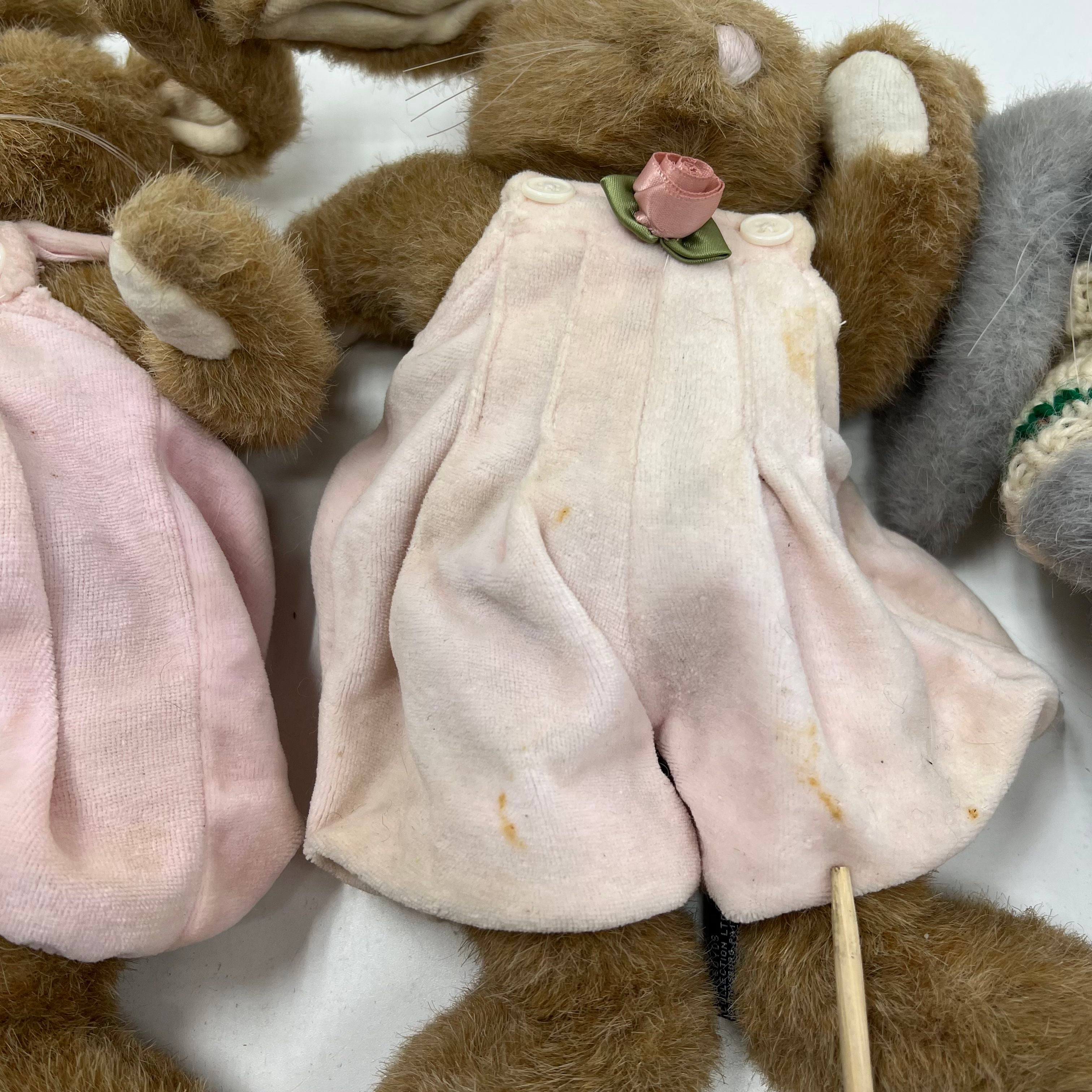 Vintage Boyds Bears J.B. Bean Plush Bunnies Lot of 6 Collectible Rabbits