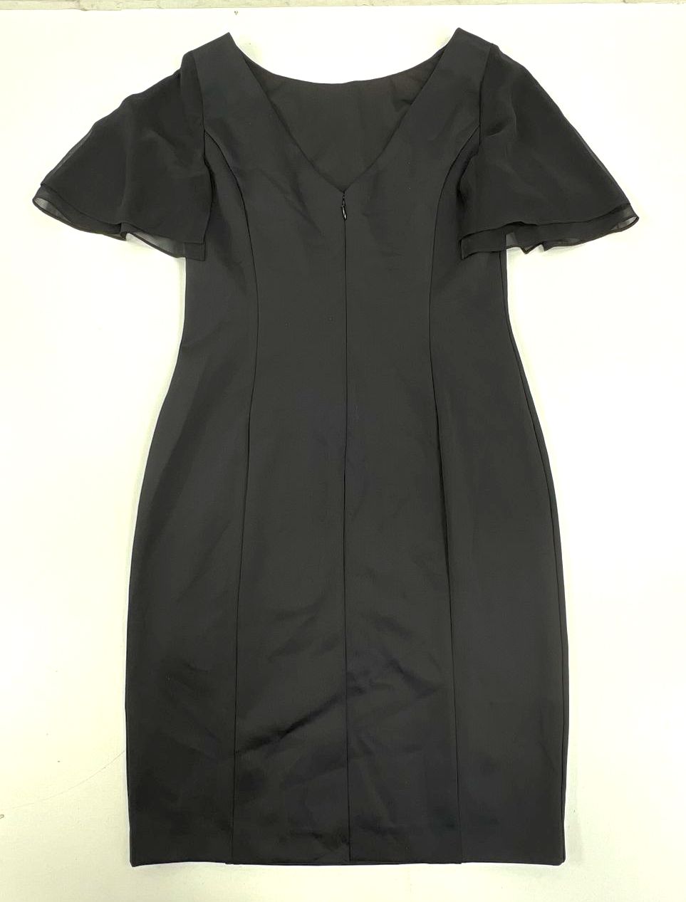 White House Black Market Flutter-Sleeve Sheath Dress Black Womens Size 10 NWT