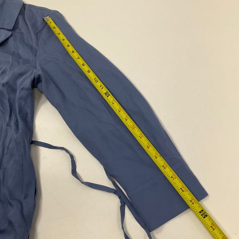 Ann Taylor NWT Blue Lyocell Drapey Open Front Trench Jacket Women's Size 14
