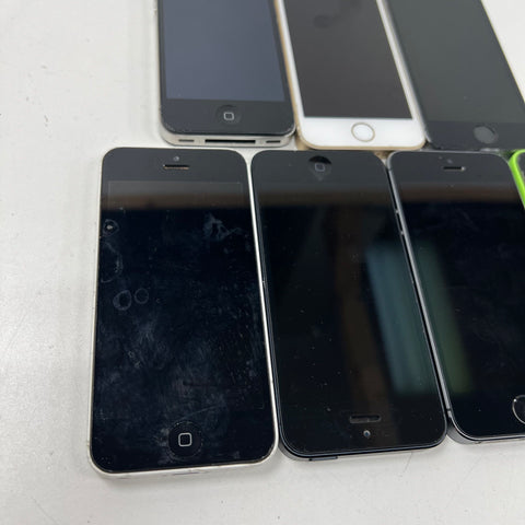Apple iPhone 4S 5 5c 5s SE Lot of 7 Smartphones Passcode Locked For Parts