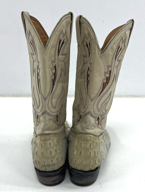 Jugo Boots Hornback Caiman Ostrich Quill Western Cowboy Boots Mens Size 9.5
