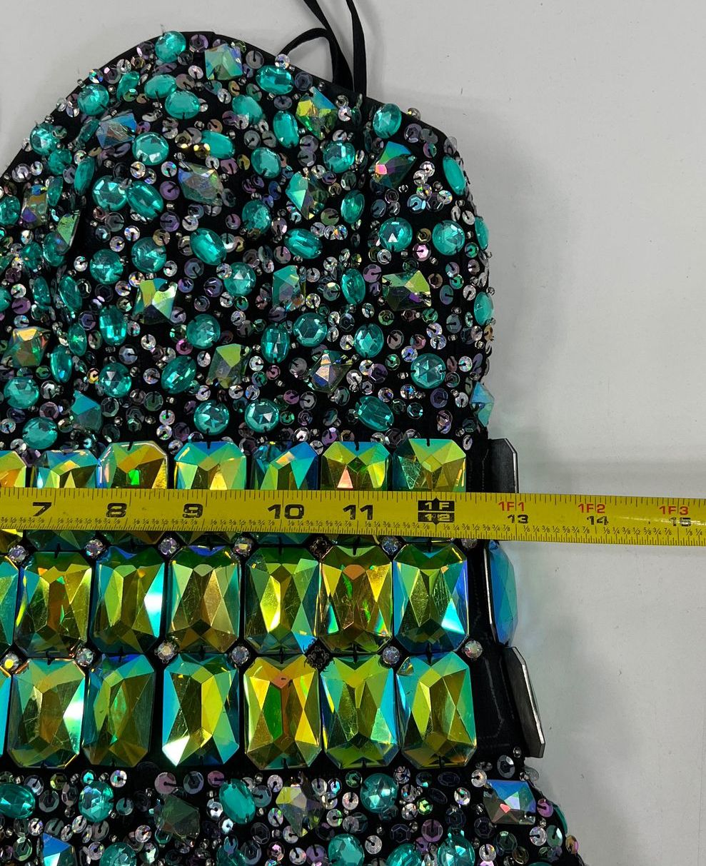 Women's Night Moves Black Sequin Rhinestone Mermaid Sweetheart Prom Dress Size 4