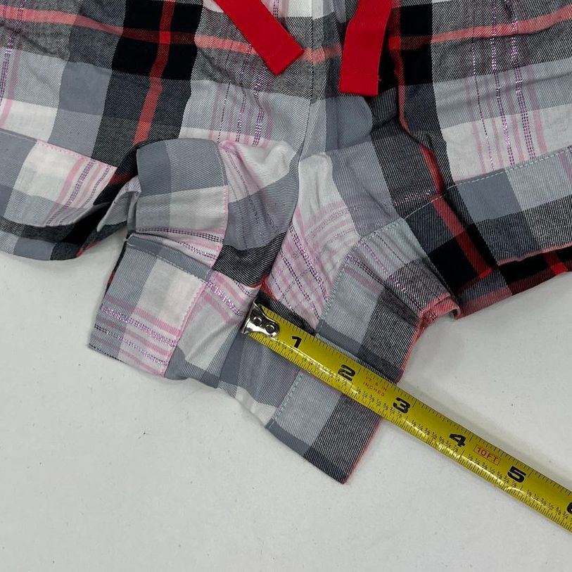 NWT Women's Victoria's Secret Red Plaid Pajama Shorts Long Sleeve Set Size Small