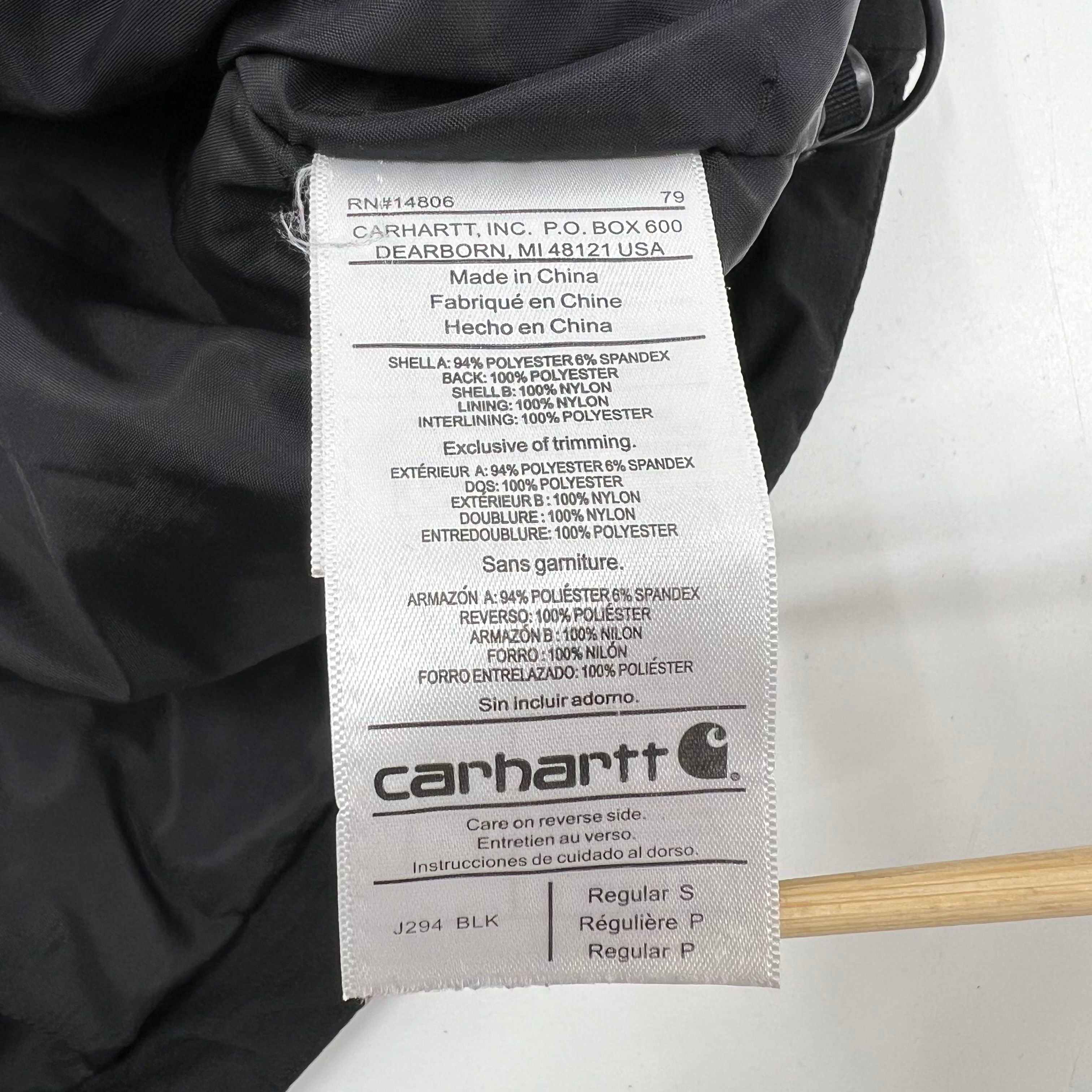 Carhartt Gilliam Hooded Quilted Hybrid Puffer Jacket Men's S Black Gray