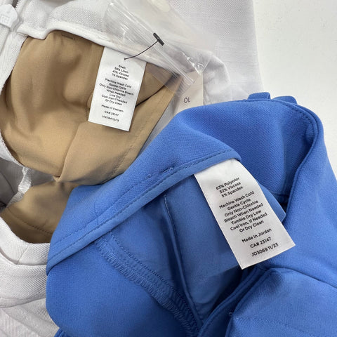 Lot of 2 Talbots NWT Blue Southampton & White Linen Blend Curvy Pants Women's