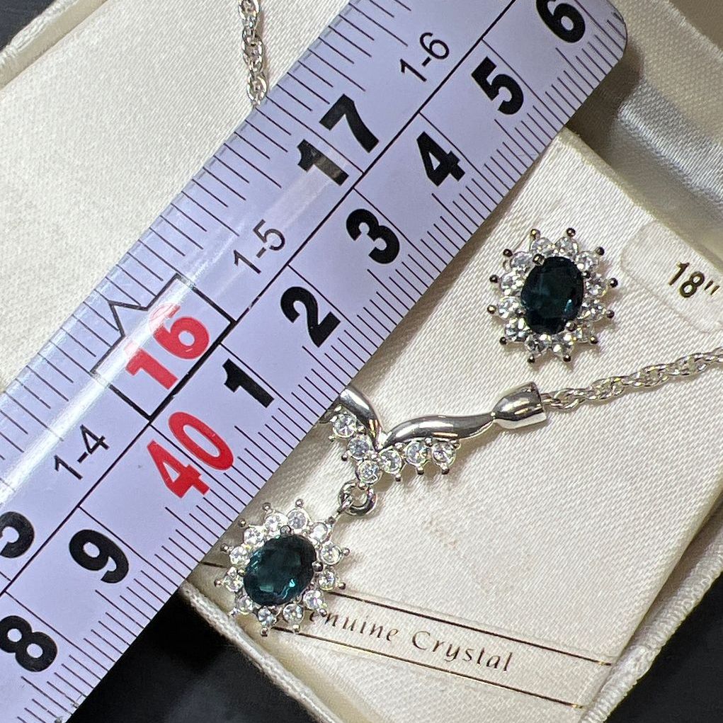 Roman Genuine Purple & Clear Crystal Set NIB