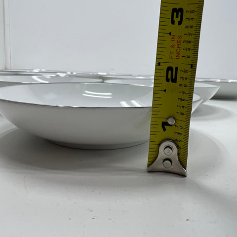 Noritake Janette 6604 10 Piece Fruit Dessert Bowl Set Platinum Trim Vintage