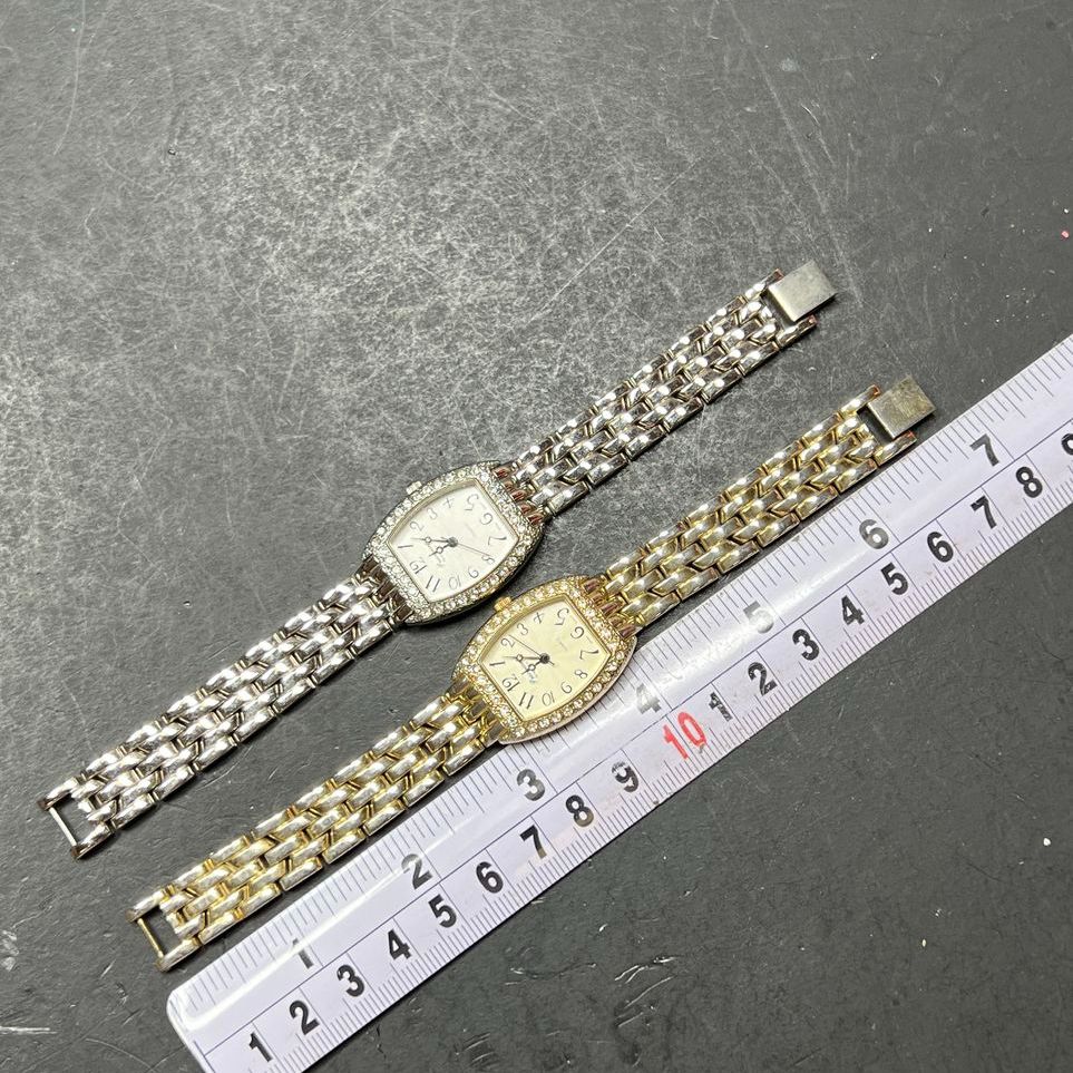 2 Precision by Gruen Gold & Silver Tone Crystal Wristwatches New Batteries