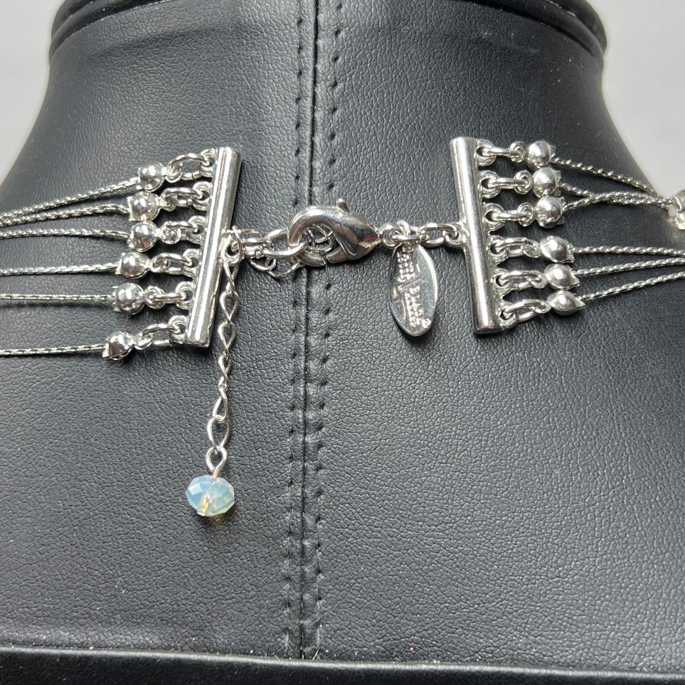 WHBM Multifaceted Green Beaded Multi-strand Necklace