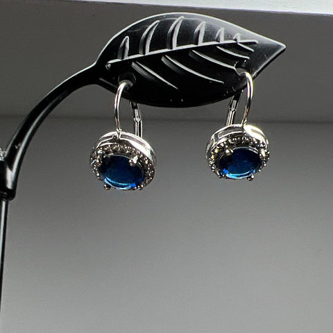 925 Sterling Silver with Stones Earrings 4 Pair