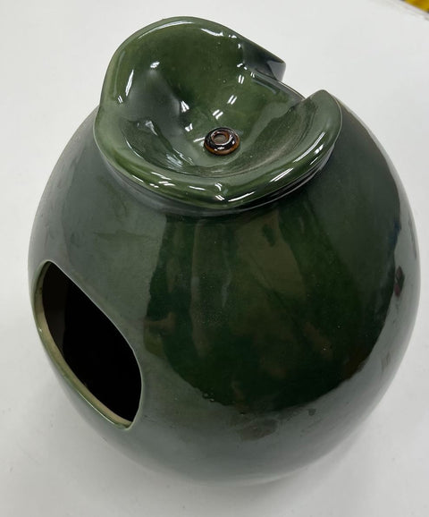 Cracker Barrel Natural Elements Ceramic Tabletop Water Fountain Green Tested